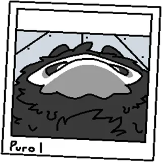🖤 Puro Puro I Furry, Desenho animado, Personagem, Preto e branco telegram sticker