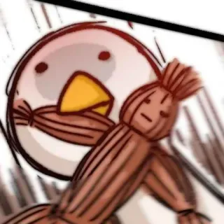 🦢 oiseau, muscle, fort, drôle, dessin animé whatsapp sticker