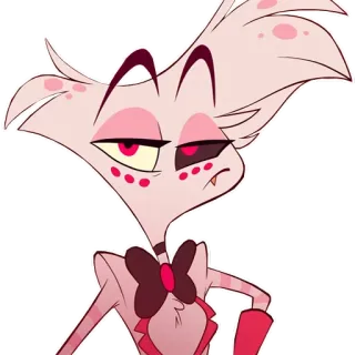 😕 Angel Dust Hazbin Hotel malaikat, iblis, kartun, anime telegram sticker