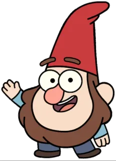👋 Gnome Gravity Falls dessin animé, gnome, Gravity Falls, personnage, animé telegram sticker