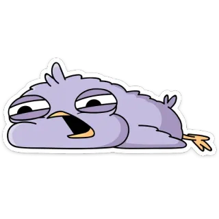 😴 мультфильм, птица, голубь, сонный, уставший whatsapp sticker