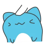 😸 chat, bleu, kawaii, mignon, animal, dessin animé whatsapp sticker