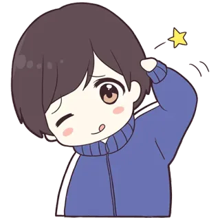 😉 anime, chibi, cute, boy, cartoon, wink telegram sticker