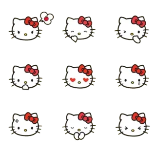 🥴 Hello Kitty Hello Kitty, Sanrio, каваий, милый, мультфильм, персонаж, эмоции, выражения, стикеры telegram sticker