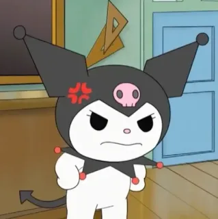 💕 Kuromi Kuromi, Sanrio, anime, dibujos animados, enojado, personaje telegram sticker
