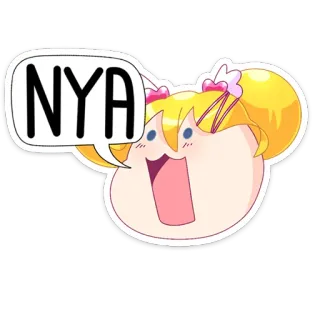 ☺️ NYA gatto, miao, animale, adesivo, carino, manga, anime telegram sticker