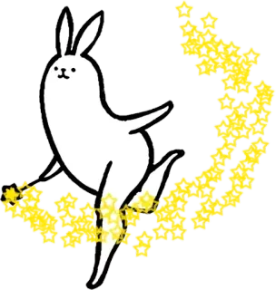 🐰 conejo, lindo, conejito, estrellas, dibujos animados, animal, bailando telegram sticker