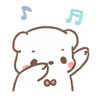 🧺 bear, cute, cartoon, music, kawaii, dancing whatsapp sticker