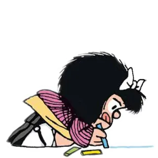 🖍 Mafalda Cartoon, Mädchen, Zeichnung, Schrift, Kind whatsapp sticker