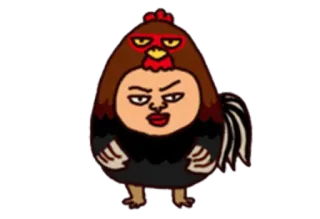 😐 kurczak, kreskówka, zwierzę, śmieszne, humor telegram sticker
