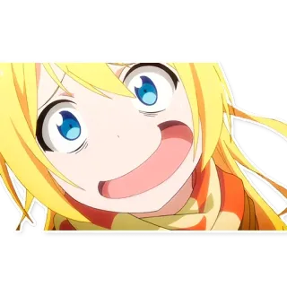 😅 Anime, blonde Haare, besorgt, Gesichtsausdruck, Cartoon, Mädchen whatsapp sticker