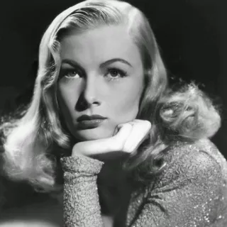 ➿ Veronica Lake Atriz, Vintage, Celebridade, Estrela de cinema, Preto e branco, Retrato telegram sticker
