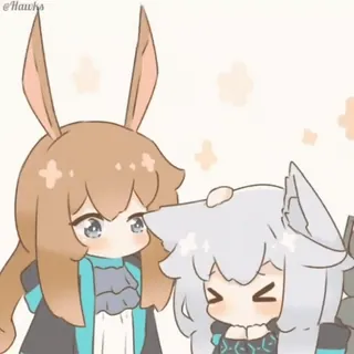 ❤️ Anime, Manga, Hasenohren, Kawaii, Süß, Hase, Wolf, Tierohren whatsapp sticker