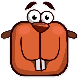 😊 บีเวอร์, สัตว์, การ์ตูน, น่ารัก, สติกเกอร์, สัตว์ฟันแทะ telegram sticker