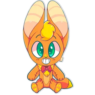 🧸 naranja, lindo, dibujos animados, animal, personaje, ilustración, arte digital telegram sticker