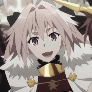 💕 Astolfo アニメ, マンガ, 笑顔, 可愛い, ピンク髪 telegram sticker