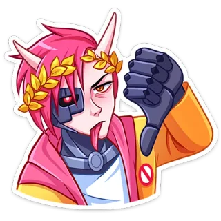 ⭐ Anime, Cyberpunk, Personagem, Adesivo, Ilustração, Fantasia telegram sticker
