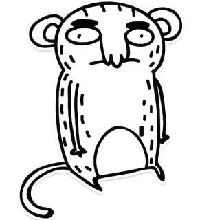 😐 scimmia, cartone animato, animale, adesivo, illustrazione, disegno whatsapp sticker