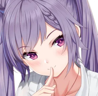 ⚡️ Keqing Genshin Impact anime, genshin impact, keqing, lila haare, videospiel, waifu whatsapp sticker