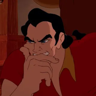 🥀 Gaston Beauty and the Beast Gaston, Beauty and the Beast, Disney, animated, villain, cartoon telegram sticker