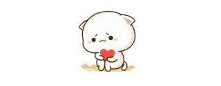 🥺 かわいい, 悲しい, ハート, peachcat, ステッカー telegram sticker