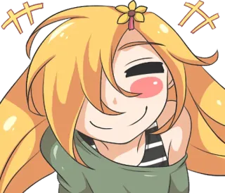😋 Anime, Carino, Ragazza, Fiore, Felice whatsapp sticker
