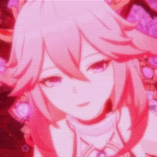🌟 Yae Miko Genshin Impact Anime, Jeu, Genshin Impact, Yae Miko, Waifu, Gaming, Rose whatsapp sticker