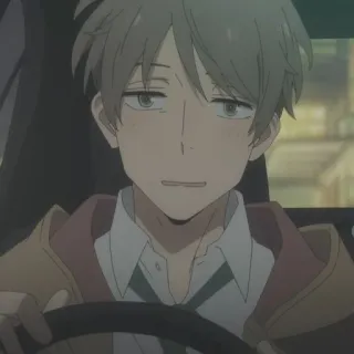💰 Anime, Männlich, Porträt, Cartoon, Autofahren telegram sticker