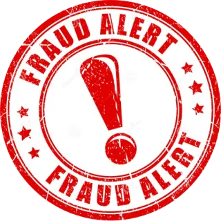 ⚠️ FRAUD ALERT frode, allerta, avviso, timbro, rosso telegram sticker