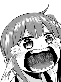 😭 anime, manga, girl, screaming, crying, cartoon telegram sticker
