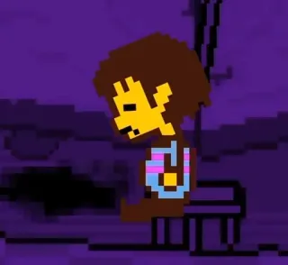 😞 Frisk Undertale video game, pixel art, Frisk, Undertale, karakter telegram sticker