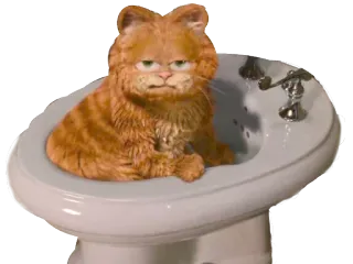 💩 Garfield cat, cartoon, orange cat, garfield, funny, cartoon cat, shower telegram sticker