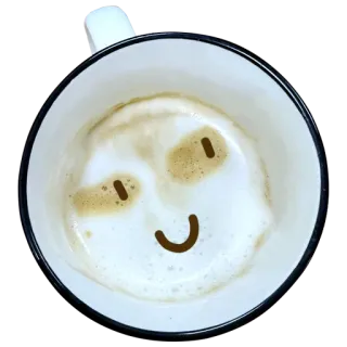 😏 café, arte latte, sonrisa, cara, comida, bebida whatsapp sticker