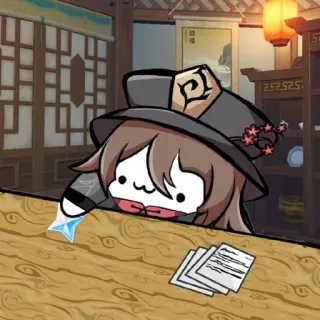 😐 Hu Tao Genshin Impact Anime, Video game, Genshin Impact, Hu Tao, Fofo, Chibi telegram sticker