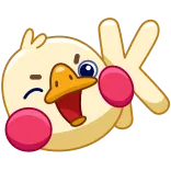 👌 Desenho animado, Pato, Paz, Piscadela, Feliz telegram sticker