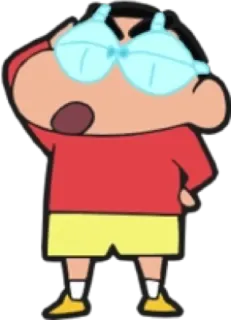 👀 Shin-chan Nohara Crayon Shin-chan anime, kartun, karakter, lucu, kacamata whatsapp sticker