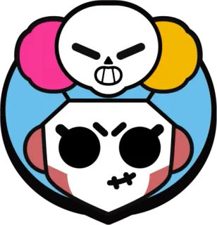 ❌ teschio, faccia, cartone animato, personaggio, gioco, adesivo whatsapp sticker