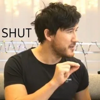 💩 Markiplier SHUT Markiplier, tais-toi, mème, youtubeur, internet, drôle telegram sticker