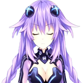 😤 Neptune Anime, Personnage de jeu vidéo, Cheveux violets, Neptune, Hyperdimension Neptunia telegram sticker