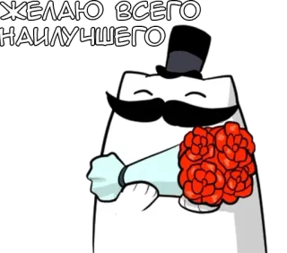 🌟 ЖЕЛАЮ ВСЕГО НАИЛУЧШЕГО gatto, fiori, saluto, russo, auguri telegram sticker