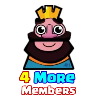 😍 4 More Members rey, miembros, clash royale, juegos, juego móvil, dibujos animados whatsapp sticker