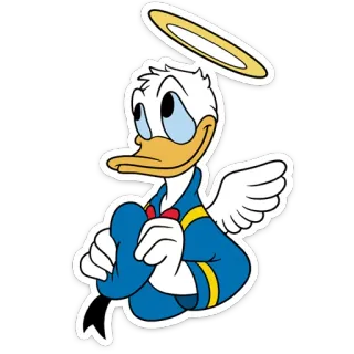 😇 Donald Duck Paperino, Disney, Angelo, Cartone animato, Personaggio telegram sticker