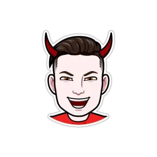 😈 diavolo, corna, rosso, personaggio, cartone animato, adesivo telegram sticker