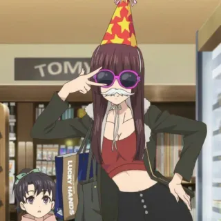💜 Anime, Festa, Ragazza, Divertente, Costume, Adesivo telegram sticker