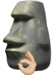 🗿 หัวเกาะอีสเตอร์, โมไอ, ท่าโอเค, เกมวงกลม telegram sticker
