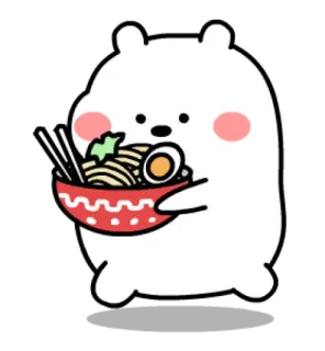 ✨ ours, ramen, nourriture, mignon, dessin animé whatsapp sticker