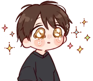 🎭 chibi, piangendo, triste, anime, cartone animato, emozione telegram sticker