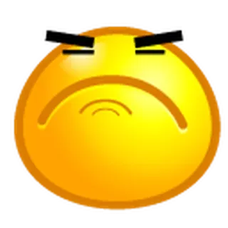 😤 emoji, triste, à l'envers, jaune whatsapp sticker