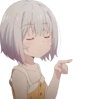 👉 อนิเมะ, เด็กผู้หญิง, ชี้, น่ารัก, การ์ตูน, มังงะ telegram sticker