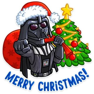🎄 Darth Vader MERRY CHRISTMAS! boże narodzenie, star wars, darth vader, święta, kreskówka telegram sticker